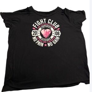 Beautiful Disaster Black Fight Club Graphic Tee 3X like new!